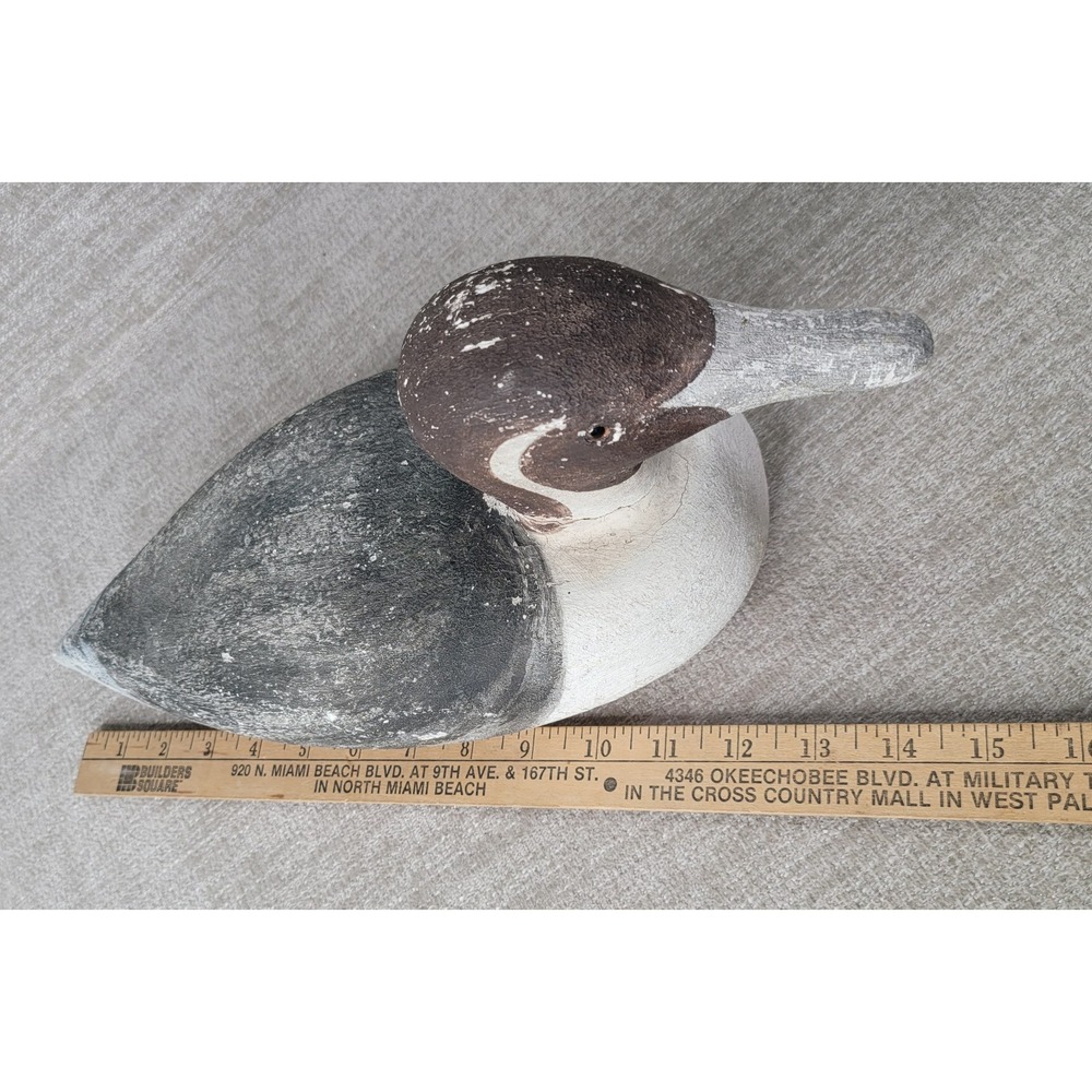 VTG RAM 80 Duck Decoy Richard Morgan Hand Carved Wooden Folk Art Painted Bird - Picture 15 of 16